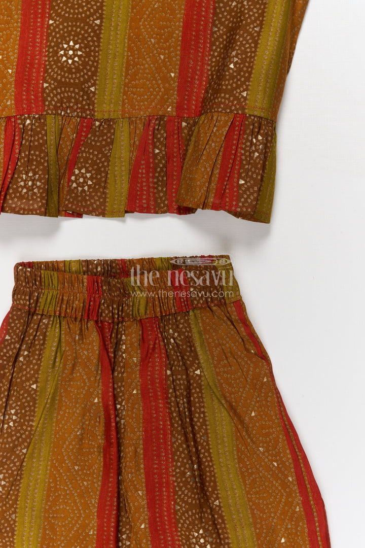 The Nesavu Girls Co-Ord Sets Baby Girl Ethnic Co-ord Set in Modal Silk for Festive Dressing Nesavu Nesavu baby girl ethnic co-ord set in modal silk with festive digital print