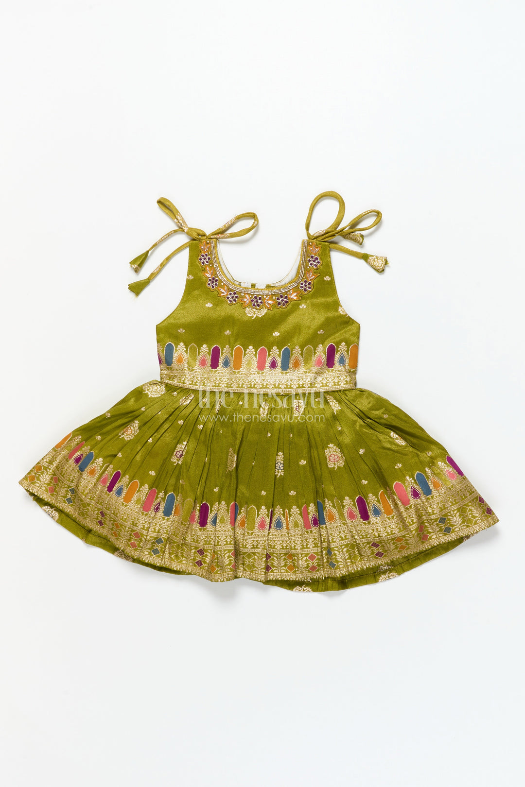 The Nesavu Tie-up Frock Baby Girl Ethnic Frock for Weddings and Festive Occasions Nesavu Nesavu baby girl ethnic frock weddings traditional festive celebrations