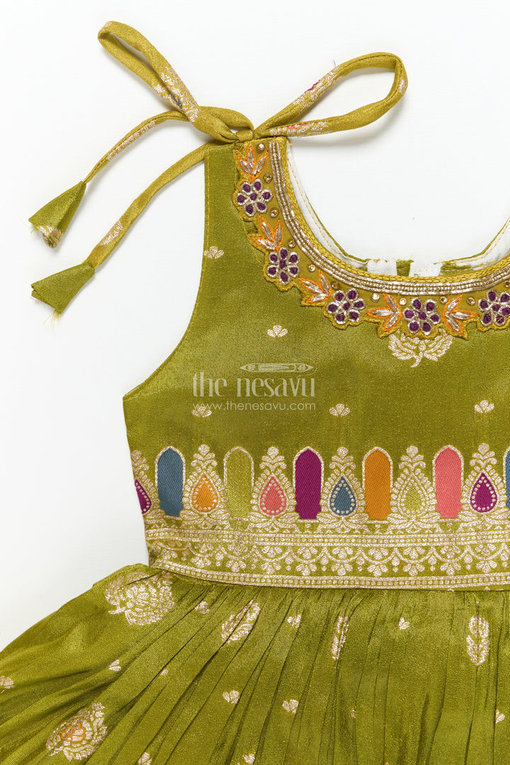 The Nesavu Tie-up Frock Baby Girl Ethnic Frock for Weddings and Festive Occasions Nesavu Nesavu baby girl ethnic frock weddings traditional festive celebrations