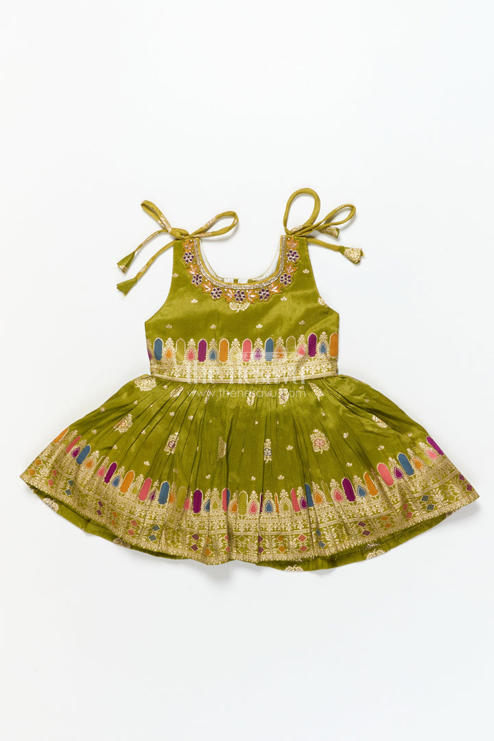 The Nesavu Tie-up Frock Baby Girl Ethnic Frock for Weddings and Festive Occasions Nesavu Nesavu baby girl ethnic frock weddings traditional festive celebrations