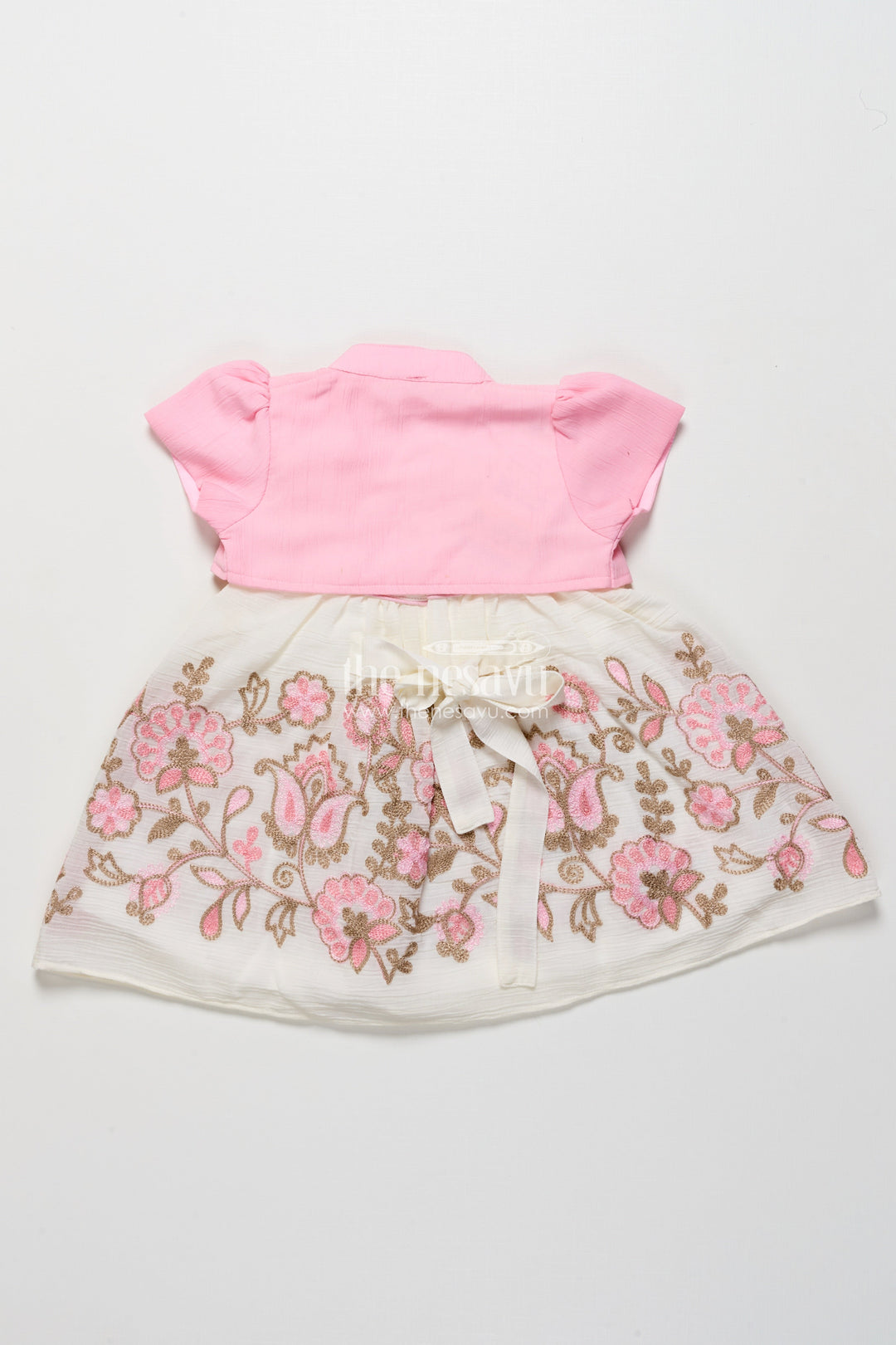 The Nesavu Girls Fancy Frock Baby Girl Fancy Frock with Jacket for Birthday Parties and Functions Nesavu Nesavu baby girl georgette fancy frock jacket  perfect birthdays special celebrations