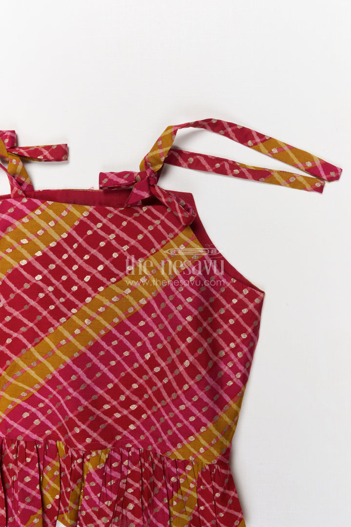 The Nesavu Girls Co-Ord Sets Baby Girl Festive Co-ord Set in Modal Silk for Weddings and Ethnic Days Nesavu Nesavu baby girl festive co-ord set in modal silk with traditional digital print