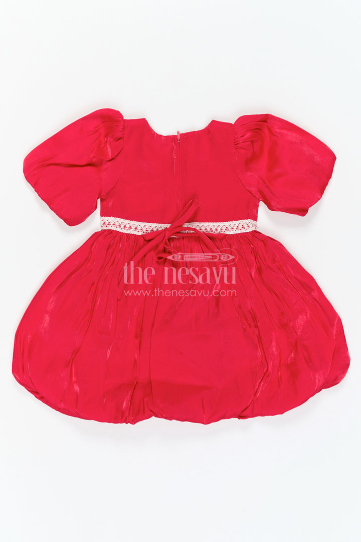 The Nesavu Girls Cotton Frock Baby Girl Frock for Birthday and Festive Outings Nesavu Nesavu Baby Girl Party Frock With Thread Embroidery For Birthdays And Festive Family Celebrations