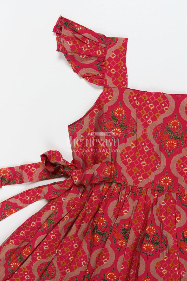 The Nesavu Girls Fancy Frock Baby Girl Frock for Birthday Celebrations and Festive Events Nesavu Nesavu baby girl festive frock in digital print silk for birthdays and special celebrations