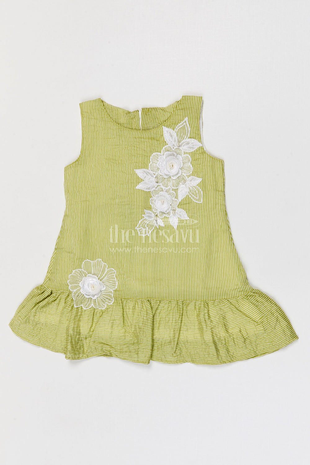 The Nesavu Girls Cotton Frock Baby Girl Frock for Birthday Parties and Festive Outings Nesavu Nesavu baby girl seer sucker cotton frock for birthdays and festive outings with layered twirl design