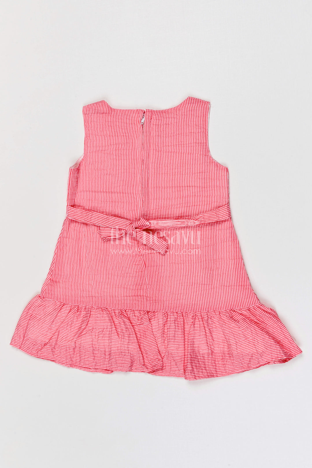 The Nesavu Girls Cotton Frock Baby Girl Frock for Birthday Parties and Playful Outings Nesavu Nesavu baby girl seer sucker cotton frock for birthday parties and casual outings with layered design