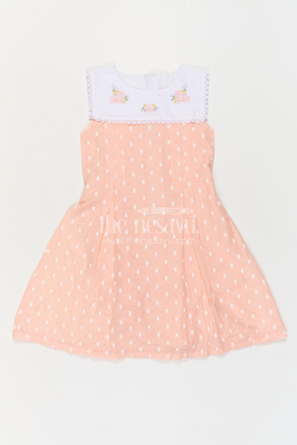 The Nesavu Girls Cotton Frock Baby Girl Frock for Birthday Party and Festive Celebrations Nesavu Nesavu Baby Girl Cotton Frock For Birthday Party And Festive Celebrations With Soft Embroidery Design