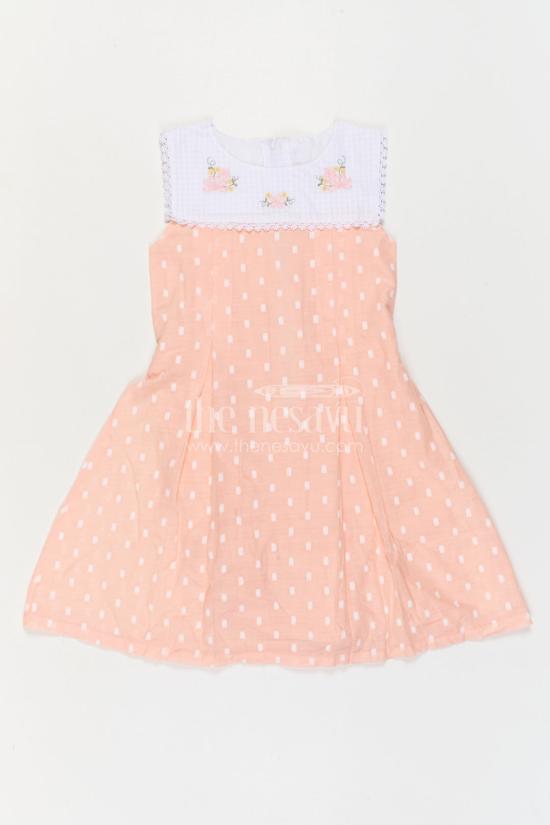 The Nesavu Girls Cotton Frock Baby Girl Frock for Birthday Party and Festive Celebrations Nesavu Nesavu Baby Girl Cotton Frock For Birthday Party And Festive Celebrations With Soft Embroidery Design