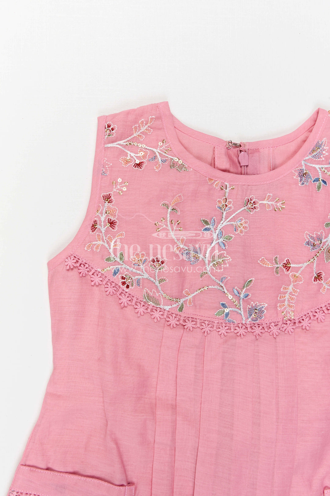 The Nesavu Girls Cotton Frock Baby Girl Frock for Birthday Party and Special Photoshoots Nesavu Nesavu Baby Girl Cotton Frock For Birthday Party And Photoshoots With Embroidered Flared Design