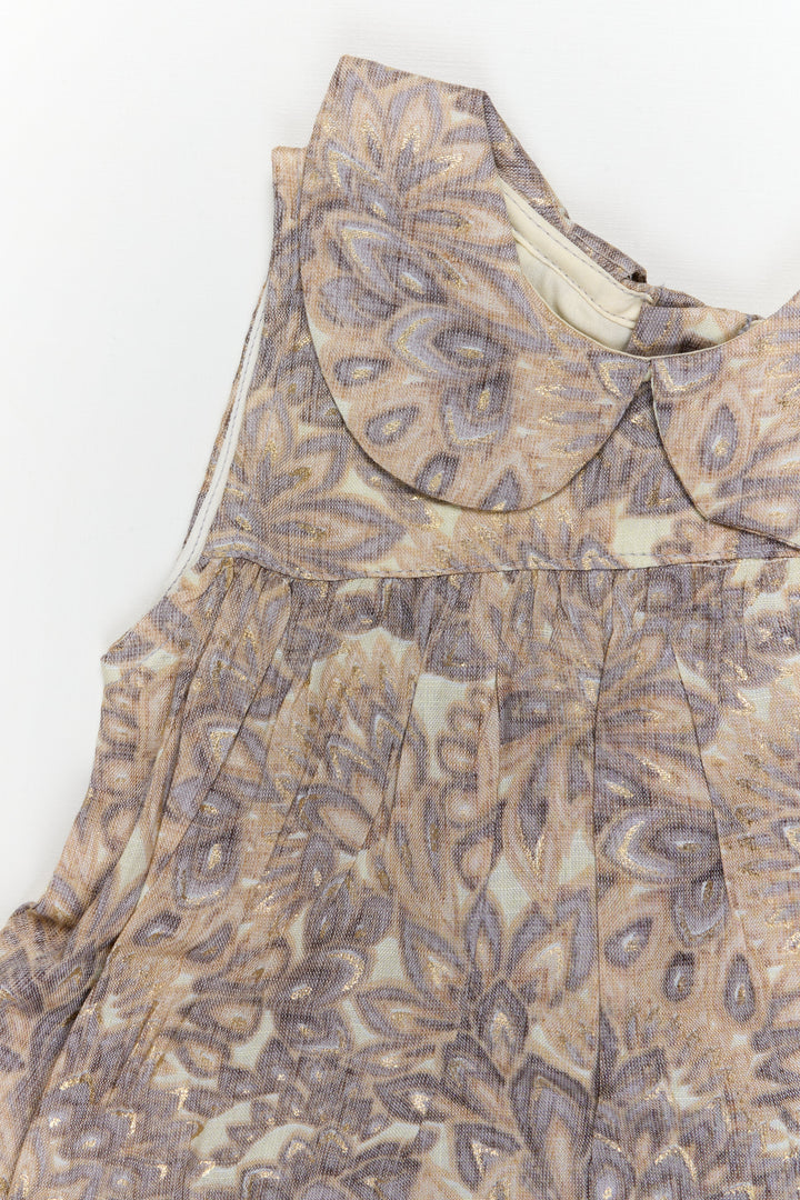 The Nesavu Girls Cotton Frock Baby Girl Frock for Birthdays and Milestone Photoshoots Nesavu Nesavu baby girl frock in half white rayon silk blend for birthdays and photo-ready moments