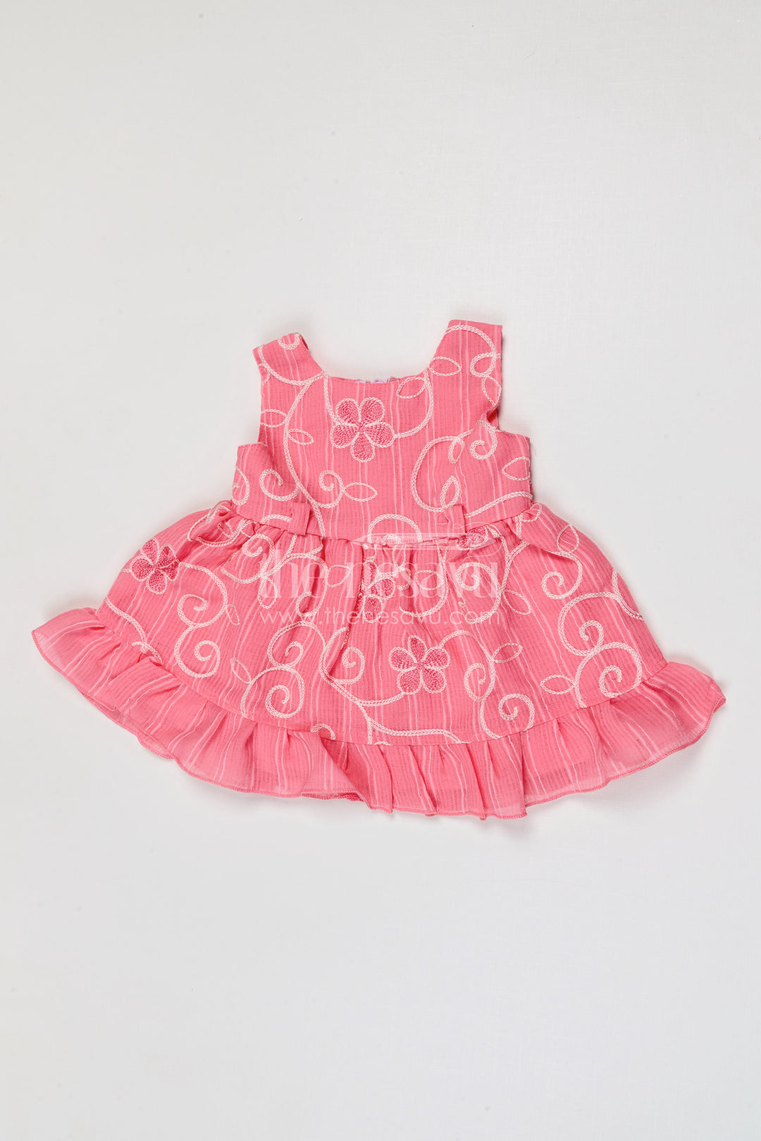 The Nesavu Baby Frocks Baby Girl Frock for Birthdays and Special Occasions Nesavu Nesavu baby girl cotton frock for birthdays and special occasions with thread embroidery