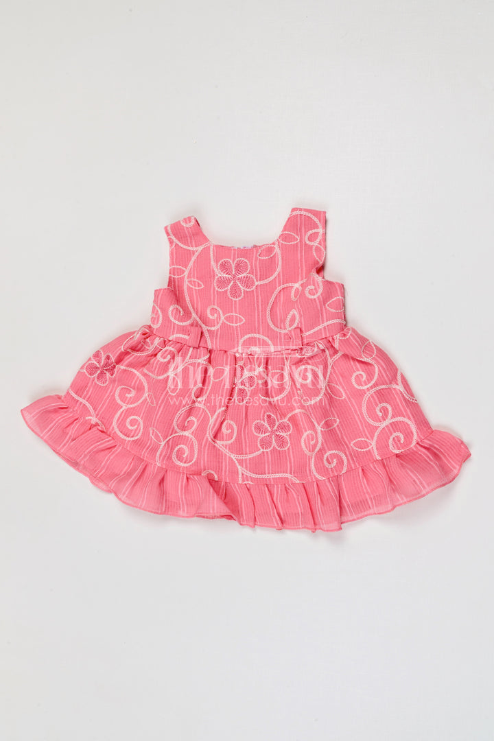The Nesavu Baby Frocks Baby Girl Frock for Birthdays and Special Occasions Nesavu Nesavu baby girl cotton frock for birthdays and special occasions with thread embroidery