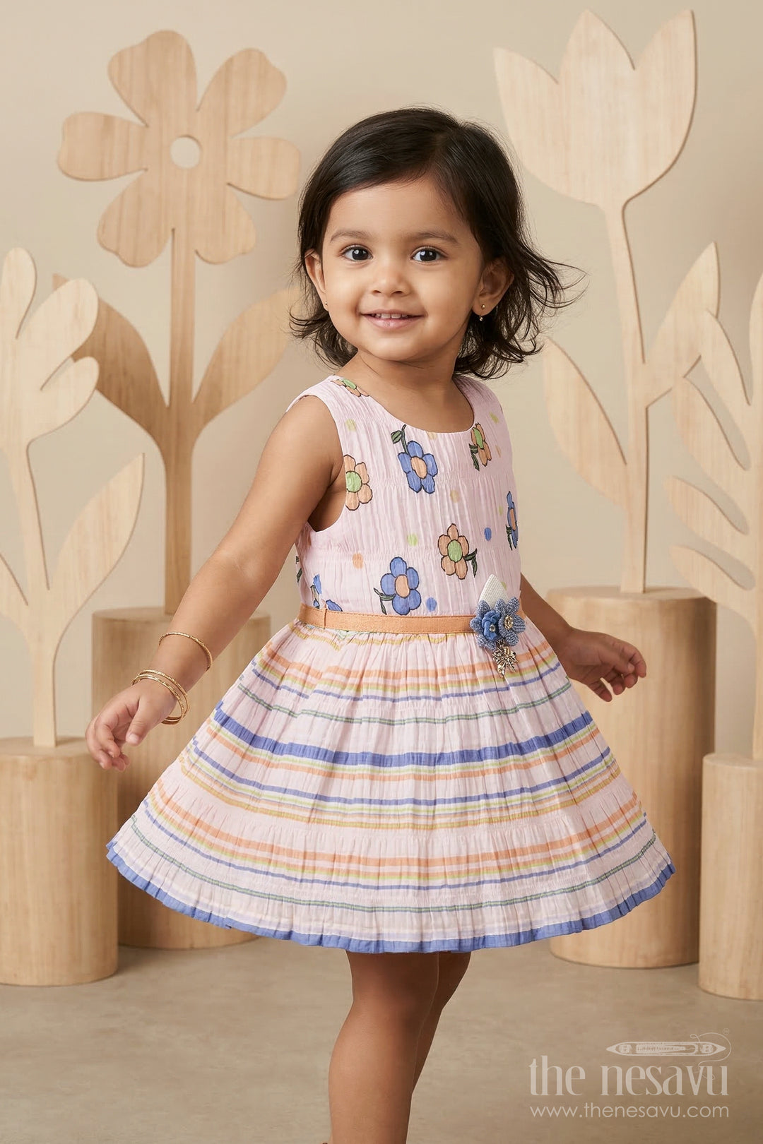 The Nesavu Baby Frocks Baby Girl Frock for Casual Outings and Everyday Wear Nesavu 14 (6M) / Multicolor / Cotton BFJ975A-14 Nesavu baby girl cotton frock for casual outings and everyday wear with digital print
