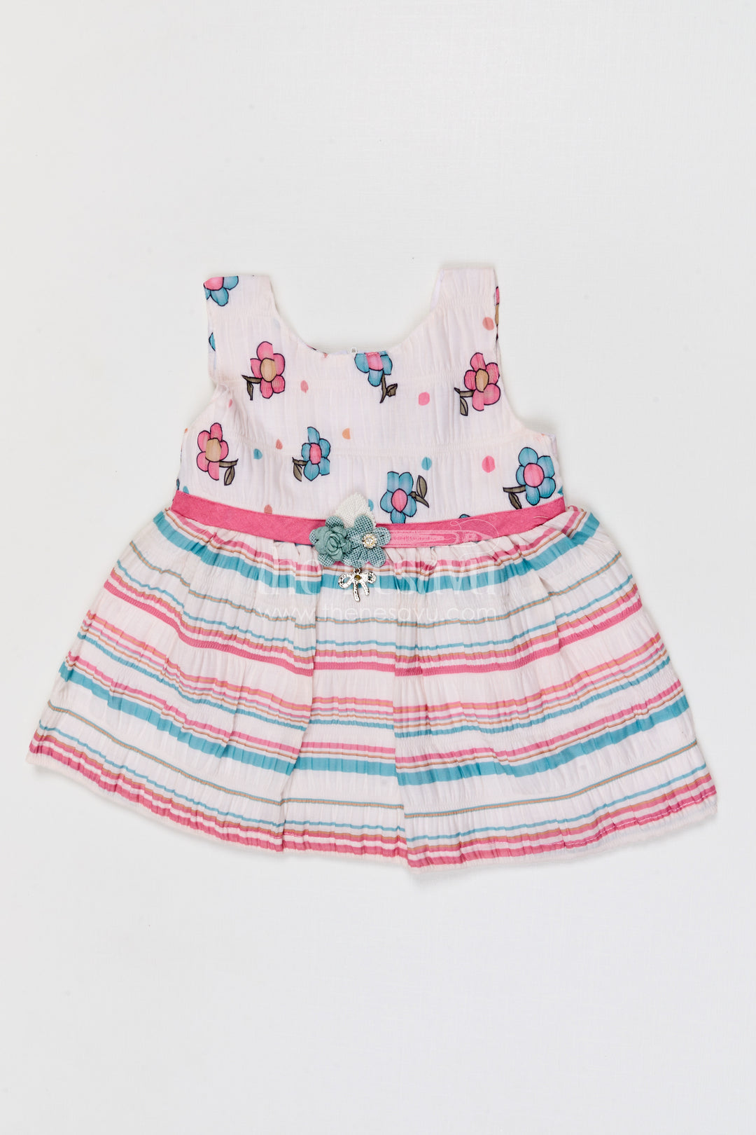 The Nesavu Baby Frocks Baby Girl Frock for Casual Outings and Everyday Wear Dress Nesavu Nesavu baby girl cotton frock for casual outings and everyday wear with floral digital print