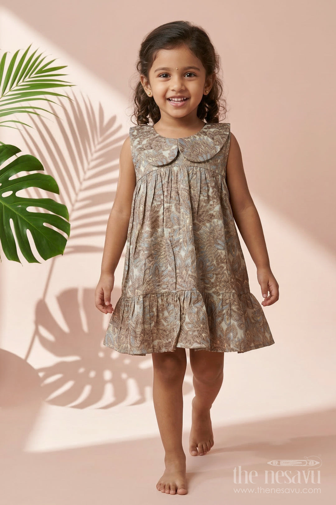 The Nesavu Girls Cotton Frock Baby Girl Frock for Family Outings and Casual Celebrations Nesavu 12 (3M) / Half white / Silk Blend GFC2099B-12 Nesavu baby girl frock in rayon silk with digital print for casual celebrations and family outings