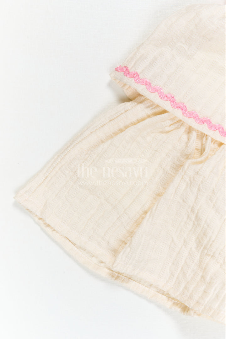 The Nesavu Baby Cotton Frocks Baby Girl Frock for Family Outings and Playful Celebrations Nesavu Nesavu Baby Girl Cotton Blend Frock For Family Outings And Playful Celebrations