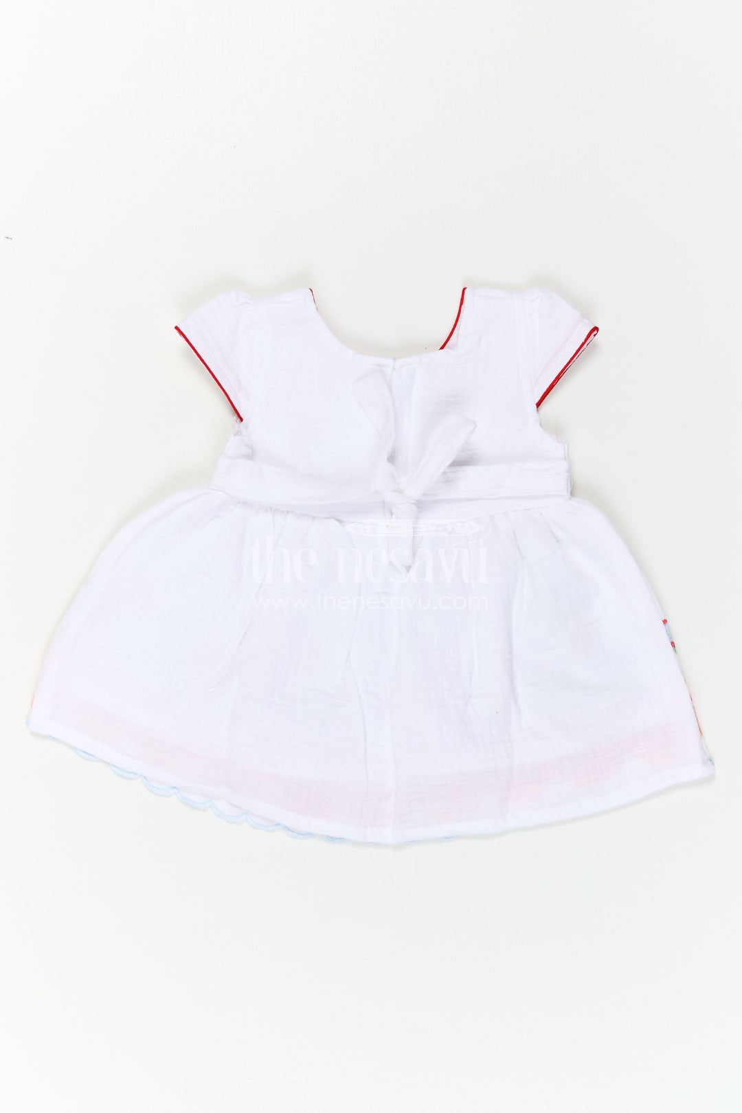 The Nesavu Baby Cotton Frocks Baby Girl Frock for Festive Gatherings and Milestone Celebrations Nesavu Nesavu Baby Girl Muslin Cotton Frock With Floral Embroidery For Festive Celebrations And Photos