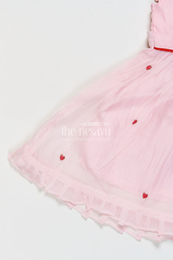 The Nesavu Girls Chanderi Frock Baby Girl Frock for Festive Occasions and Family Gatherings Nesavu Nesavu baby girl frock for festive functions and traditional celebrations in Chanderi cotton
