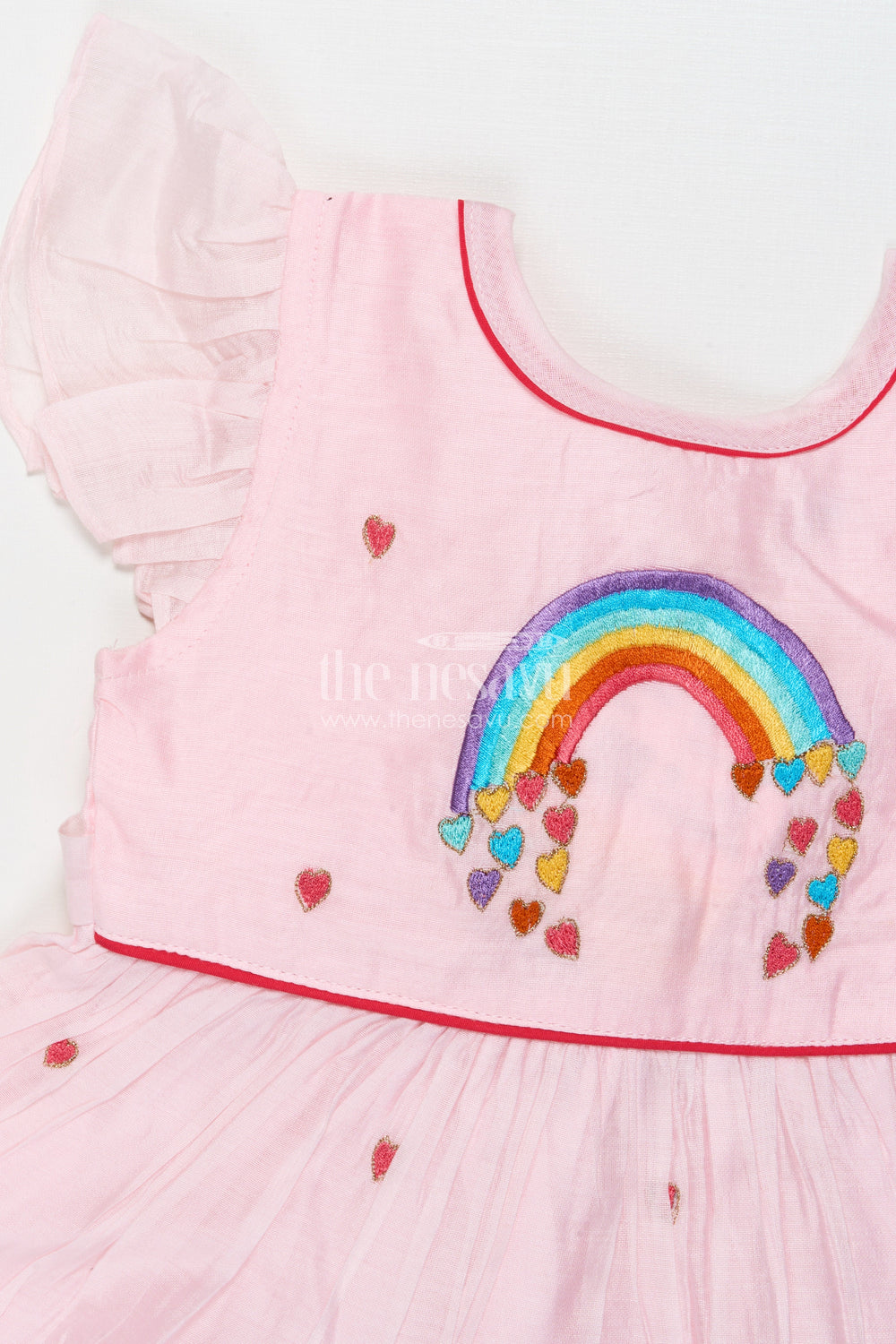 The Nesavu Girls Chanderi Frock Baby Girl Frock for Festive Occasions and Family Gatherings Nesavu Nesavu baby girl frock for festive functions and traditional celebrations in Chanderi cotton