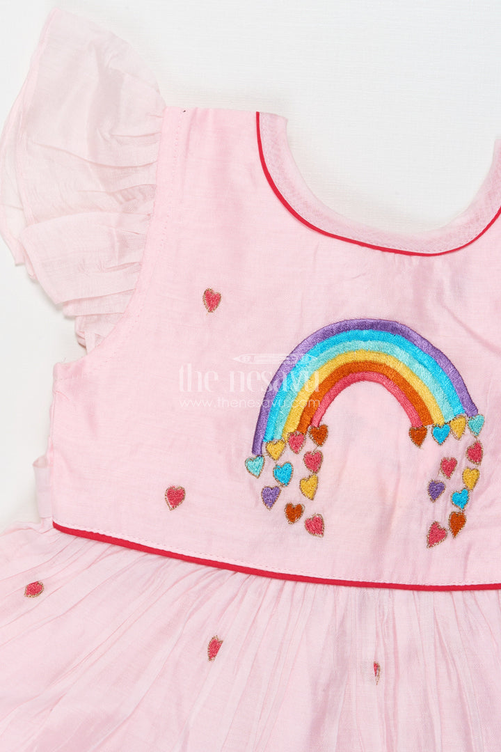 The Nesavu Girls Chanderi Frock Baby Girl Frock for Festive Occasions and Family Gatherings Nesavu Nesavu baby girl frock for festive functions and traditional celebrations in Chanderi cotton