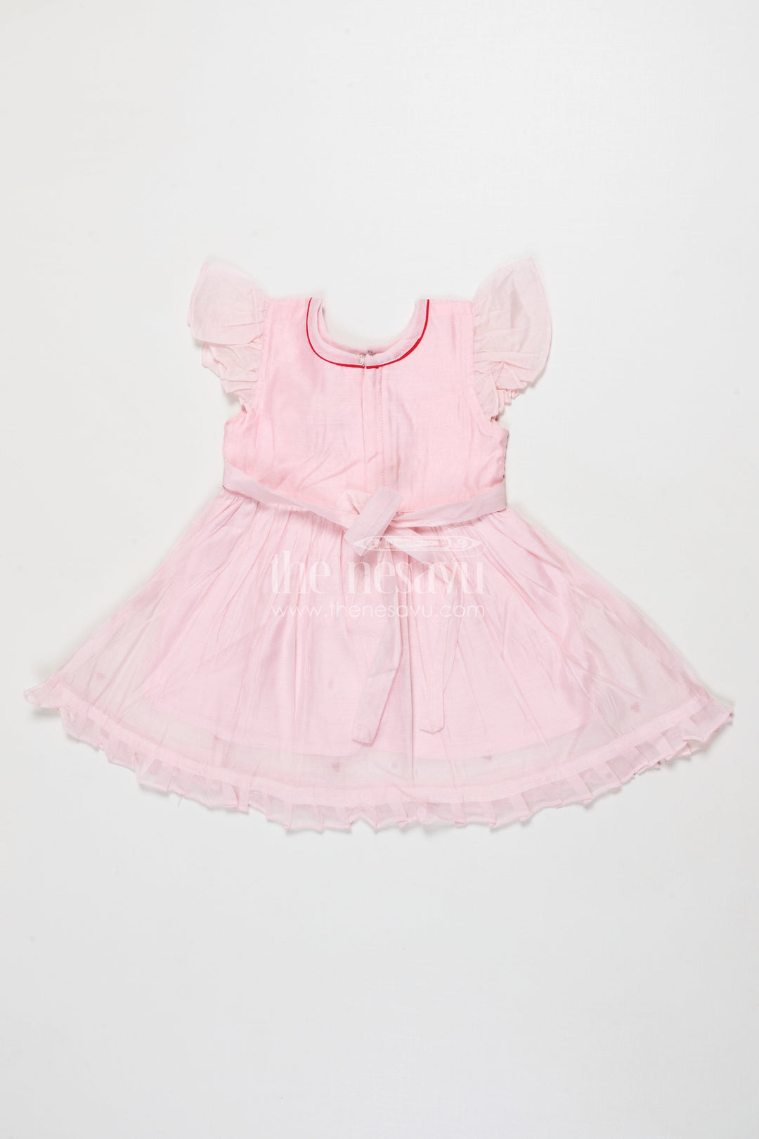 The Nesavu Girls Chanderi Frock Baby Girl Frock for Festive Occasions and Family Gatherings Nesavu Nesavu baby girl frock for festive functions and traditional celebrations in Chanderi cotton