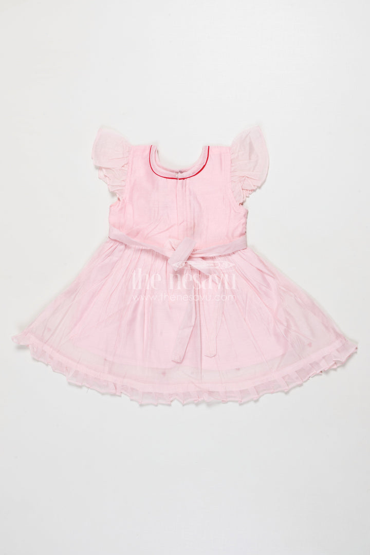 The Nesavu Girls Chanderi Frock Baby Girl Frock for Festive Occasions and Family Gatherings Nesavu Nesavu baby girl frock for festive functions and traditional celebrations in Chanderi cotton