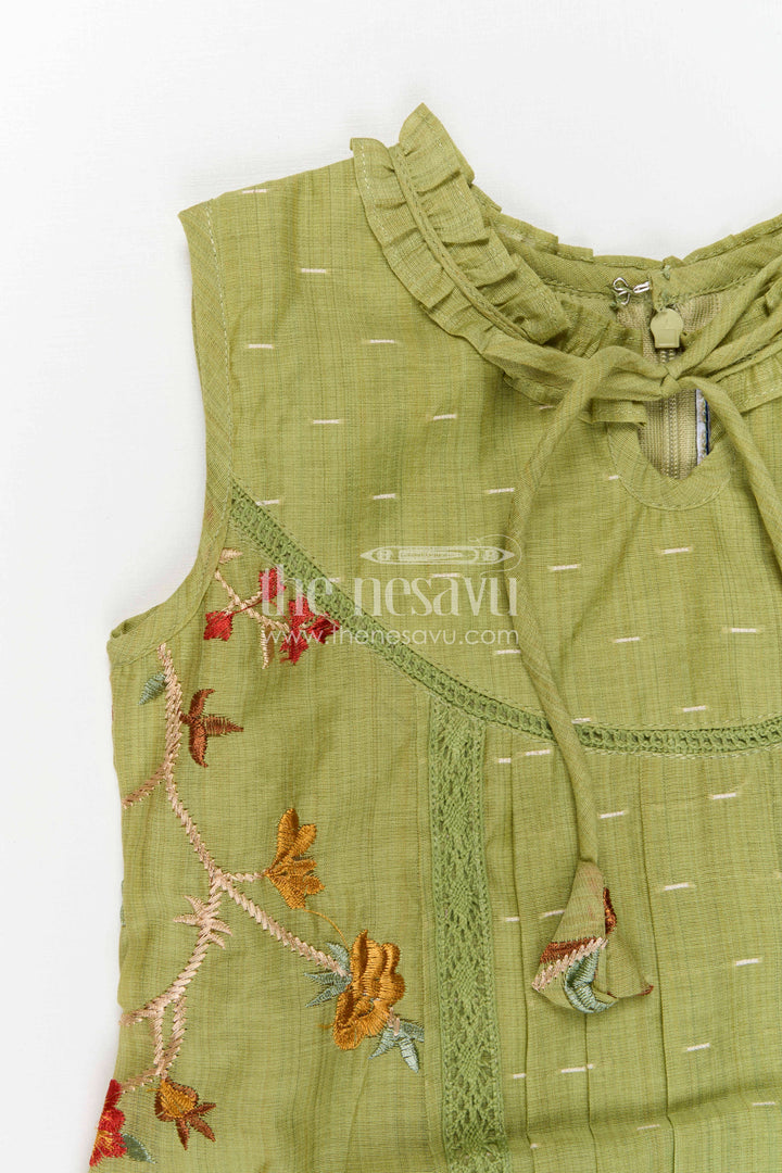 The Nesavu Girls Cotton Frock Baby Girl Frock for Festive Outings and Family Celebrational Events Nesavu Nesavu Baby Girl Cotton Frock For Festive Outings And Family Gatherings With Embroidered Flared Style