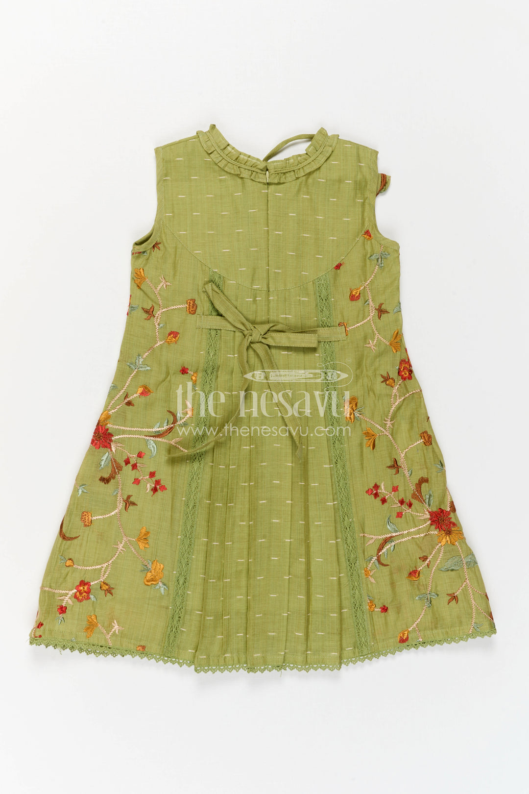 The Nesavu Girls Cotton Frock Baby Girl Frock for Festive Outings and Family Celebrational Events Nesavu Nesavu Baby Girl Cotton Frock For Festive Outings And Family Gatherings With Embroidered Flared Style