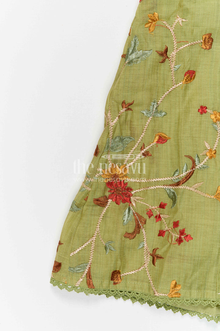 The Nesavu Girls Cotton Frock Baby Girl Frock for Festive Outings and Family Celebrational Events Nesavu Nesavu Baby Girl Cotton Frock For Festive Outings And Family Gatherings With Embroidered Flared Style