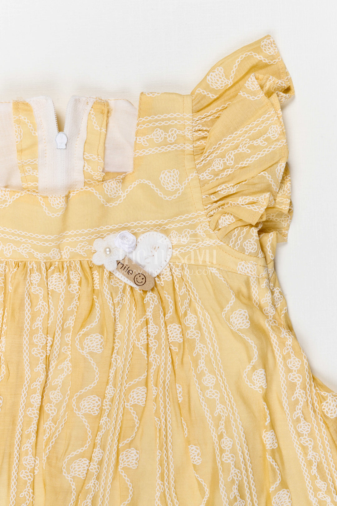 The Nesavu Girls Cotton Frock Baby Girl Frock for Festive Outings and Family Celebrations Nesavu Nesavu baby girl georgette frock for festive outings and celebrations with thread embroidery
