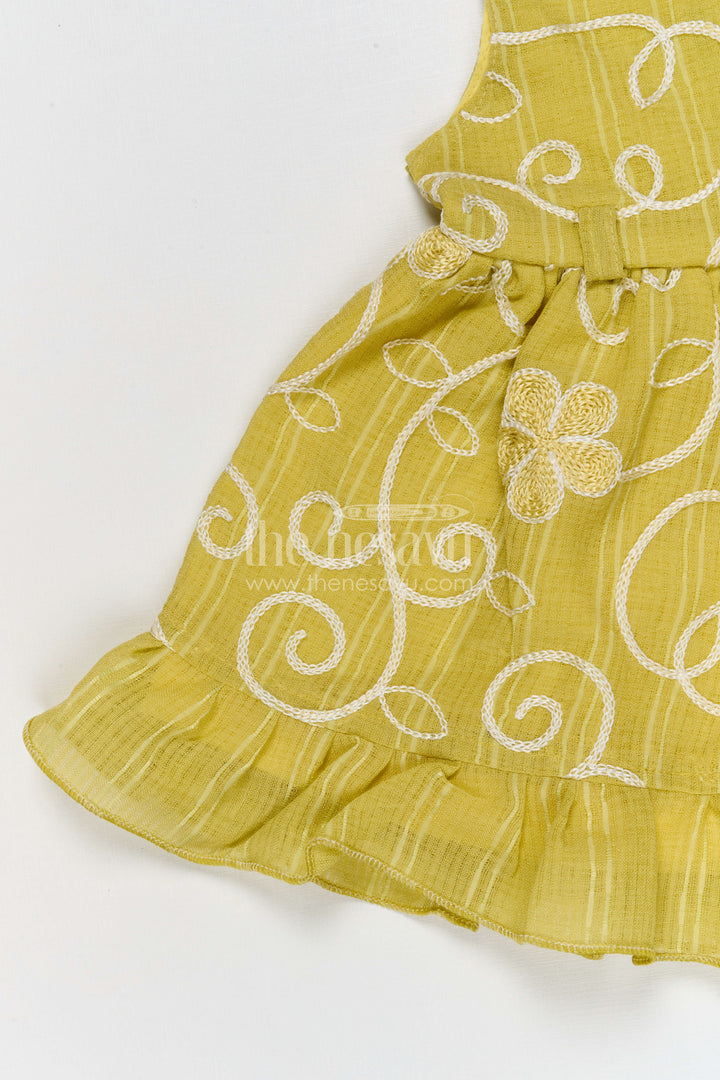 The Nesavu Baby Frocks Baby Girl Frock for Festive Outings and Family Gatherings Nesavu Nesavu baby girl cotton frock for festive outings and celebrations with thread embroidery