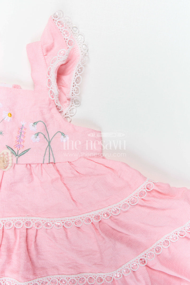 The Nesavu Baby Frocks Baby Girl Frock for Festive Outings and Special Day Wear Nesavu Nesavu Baby Girl Frock For Festive Outings And Special Occasions With Cotton Blend And Thread Embroidery