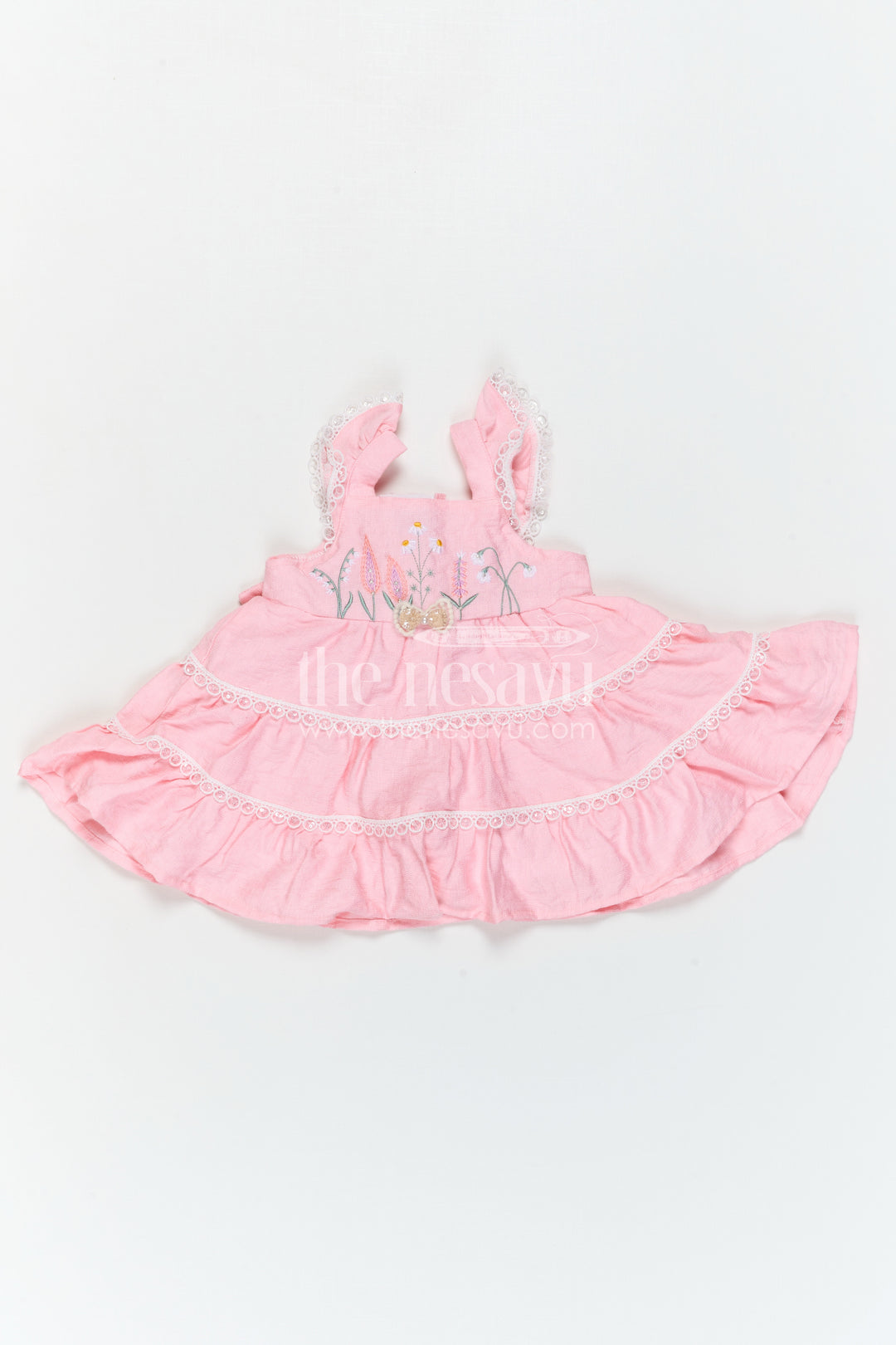The Nesavu Baby Frocks Baby Girl Frock for Festive Outings and Special Day Wear Nesavu Nesavu Baby Girl Frock For Festive Outings And Special Occasions With Cotton Blend And Thread Embroidery