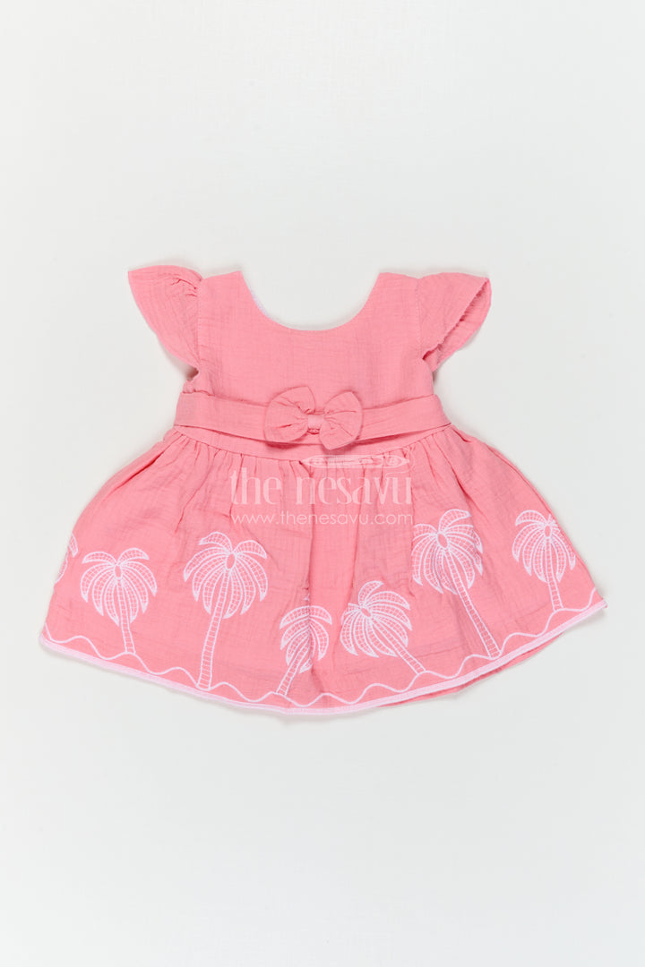The Nesavu Baby Cotton Frocks Baby Girl Frock for First Birthdays and Special Outings Nesavu Nesavu Baby Girl Muslin Cotton Frock For First Birthday And Outings With Thread Embroidery Soft Outfit