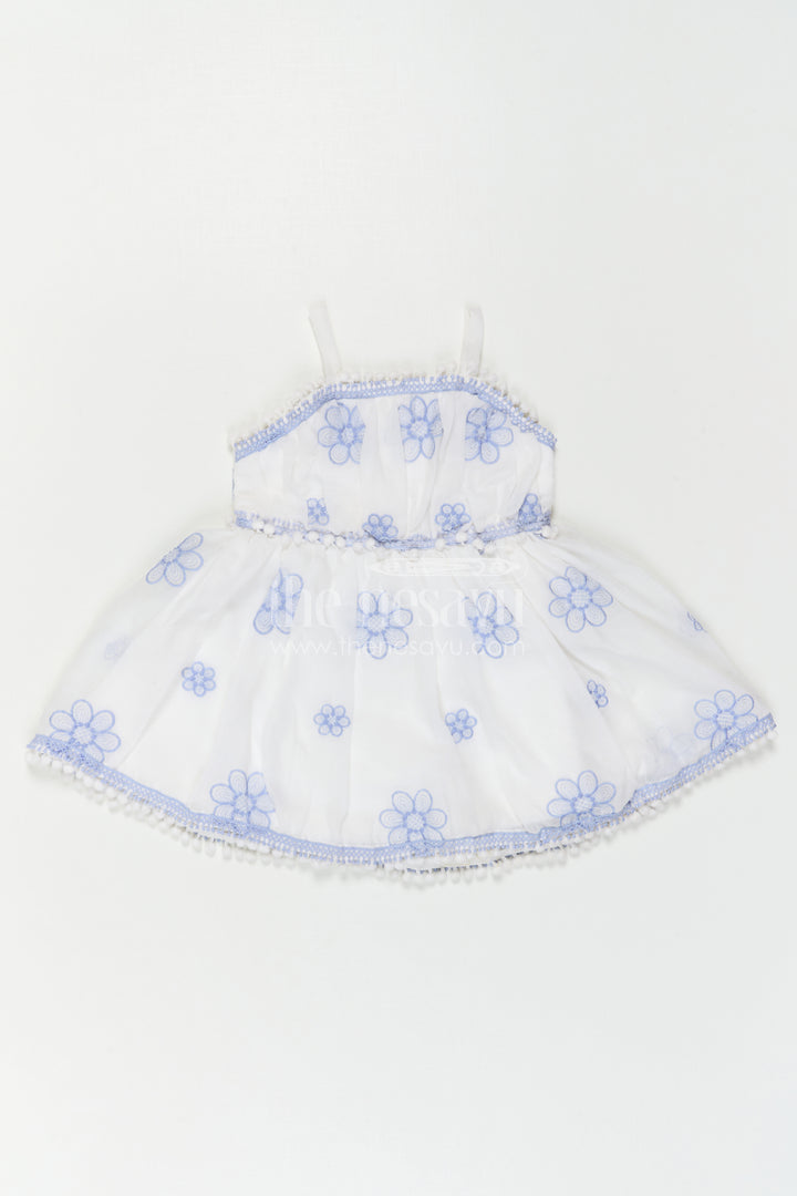 The Nesavu Baby Cotton Frocks Baby Girl Frock for Naming Ceremony and Casual Outings Nesavu Nesavu Baby Girl Cotton Frock For Naming Ceremony With Thread Embroidery And Soft Flared Design