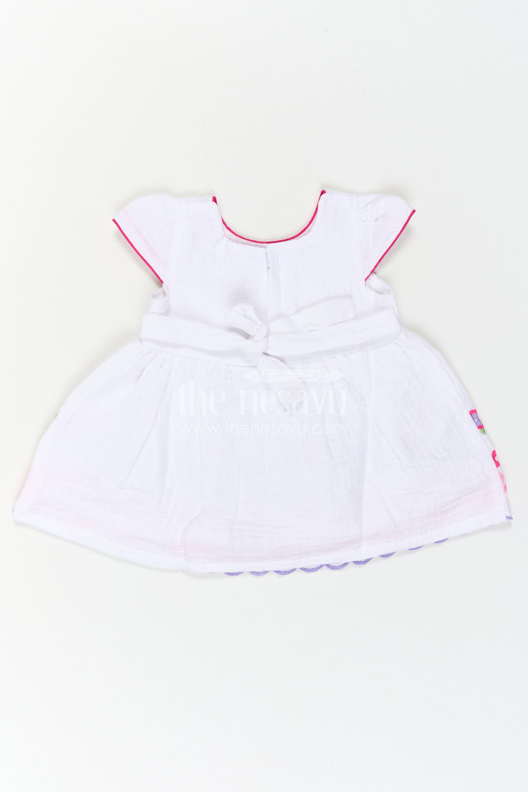 The Nesavu Baby Cotton Frocks Baby Girl Frock for Naming Ceremony and Family Photo Moments Nesavu Nesavu Baby Girl Muslin Cotton Frock With Floral Embroidery For Naming Ceremonies And Photos