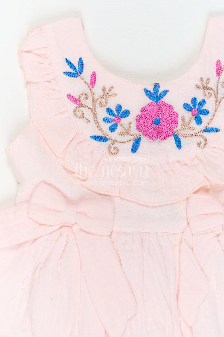 The Nesavu Baby Cotton Frocks Baby Girl Frock for Naming Ceremony Moments Nesavu Nesavu Baby Girl Frock For Naming Ceremony Moments With Muslin Cotton And Floral Embroidery