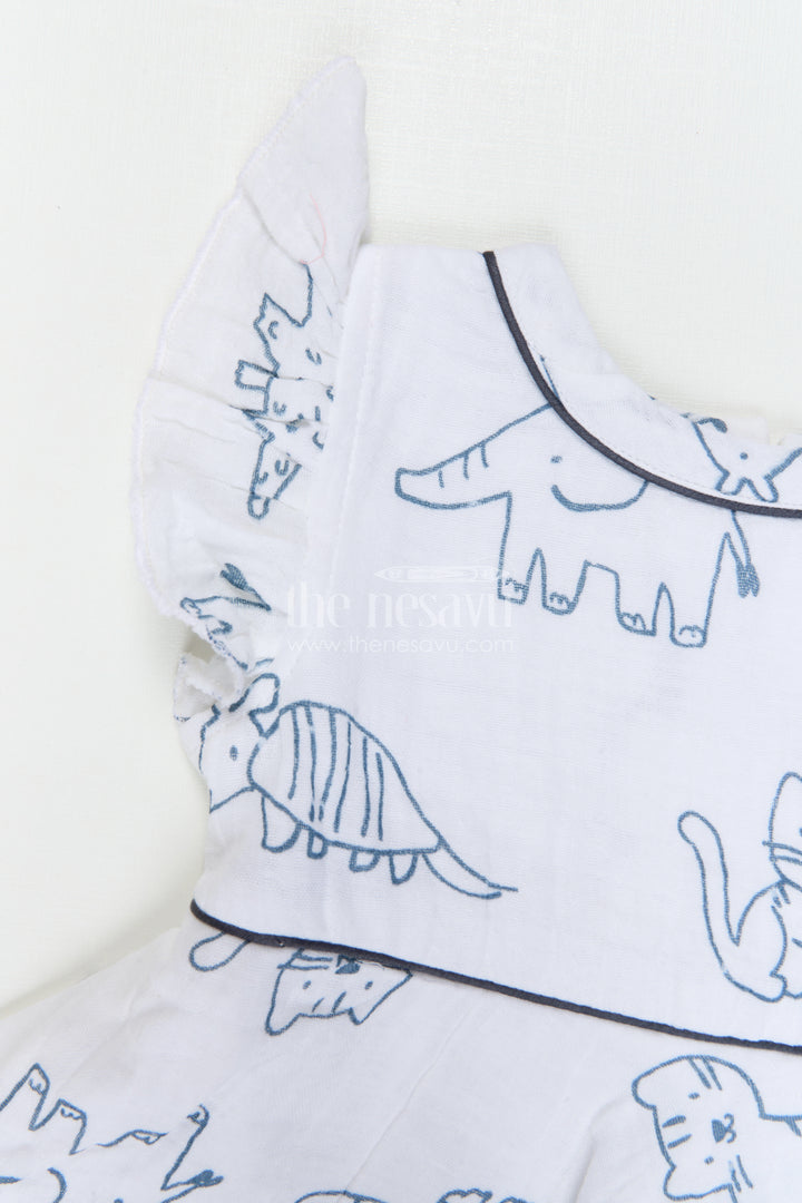 The Nesavu Baby Cotton Frocks Baby Girl Frock for Outings and Everyday Comfort Wear Nesavu Nesavu Baby Girl Muslin Cotton Frock For Outings And Daily Wear With Digital Print Soft Breathable Design