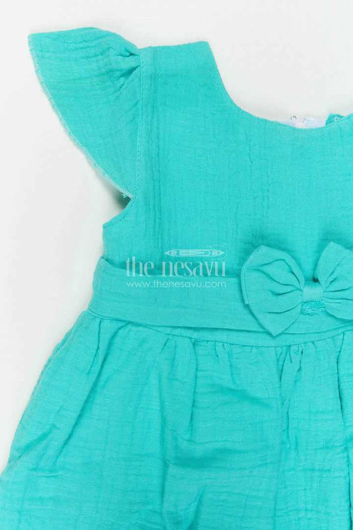 The Nesavu Baby Cotton Frocks Baby Girl Frock for Outings and First Birthday Moments Nesavu Nesavu Baby Girl Muslin Cotton Frock For Outings And First Birthday With Thread Embroidery Soft Outfit