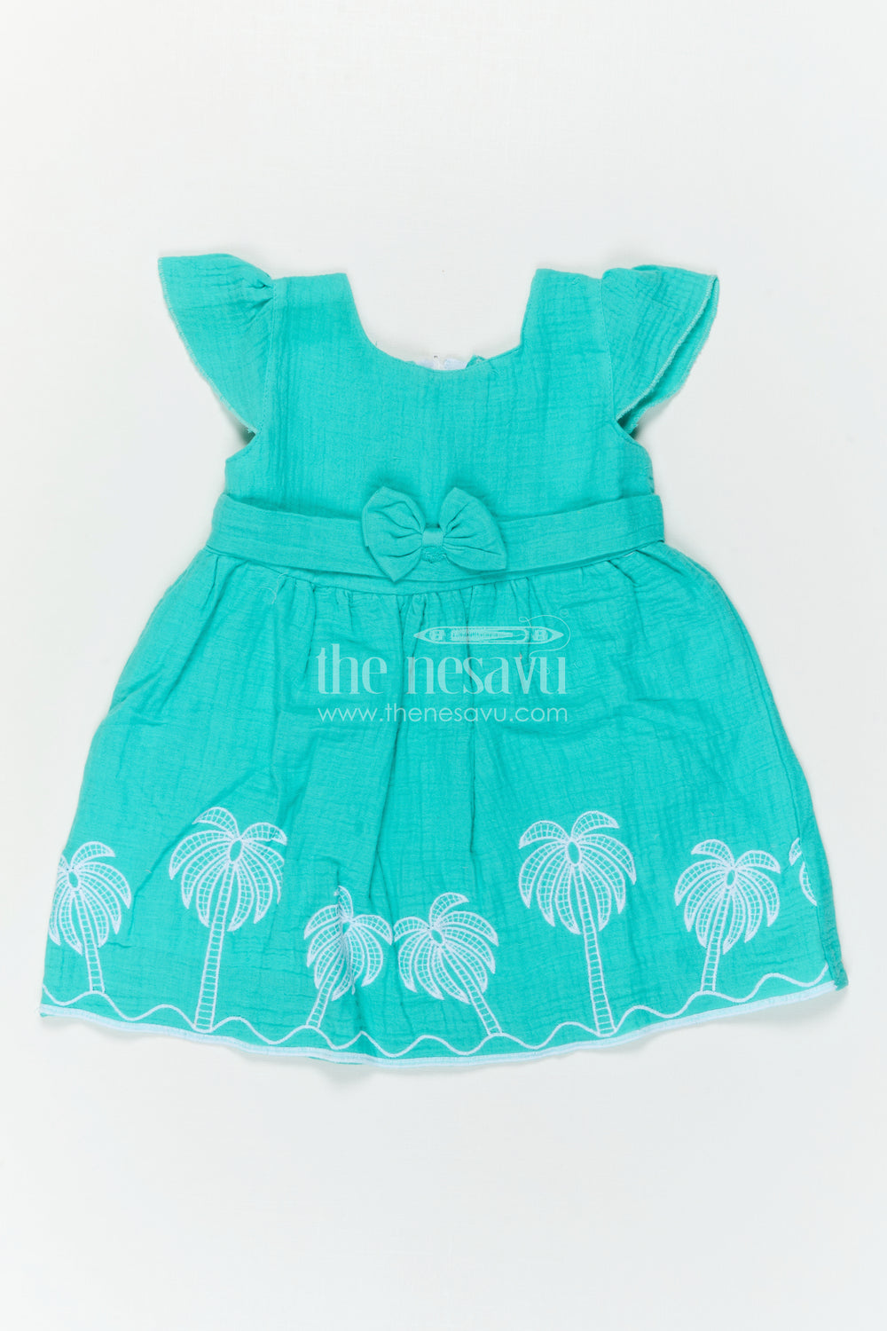The Nesavu Baby Cotton Frocks Baby Girl Frock for Outings and First Birthday Moments Nesavu Nesavu Baby Girl Muslin Cotton Frock For Outings And First Birthday With Thread Embroidery Soft Outfit