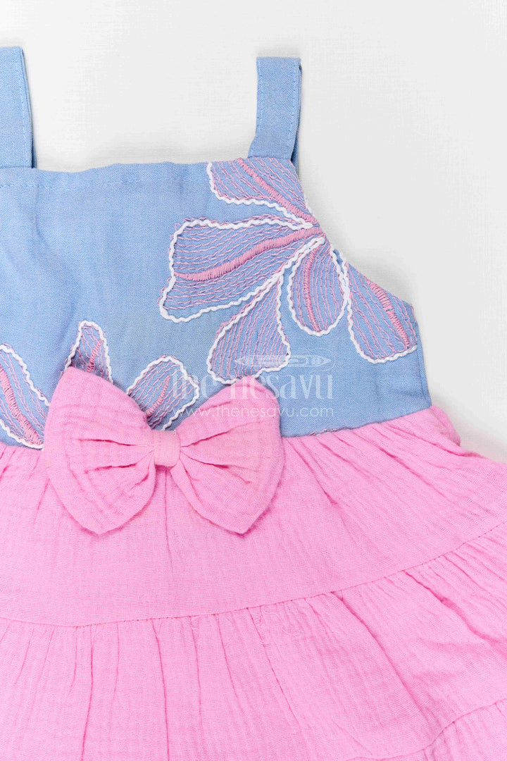 The Nesavu Girls Cotton Frock Baby Girl Frock for Summer Birthdays and Playful Outings Nesavu Nesavu Baby Girl Cotton Frock For Birthdays And Summer Outings With Floral Embroidered Detailing
