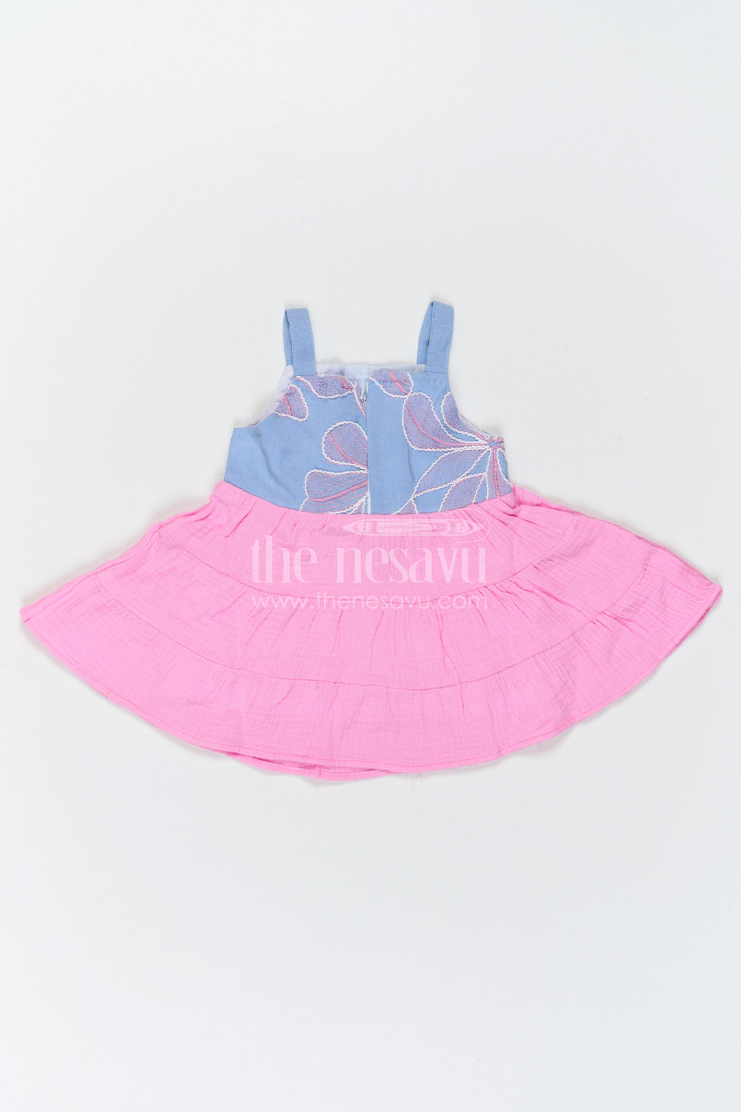 The Nesavu Girls Cotton Frock Baby Girl Frock for Summer Birthdays and Playful Outings Nesavu Nesavu Baby Girl Cotton Frock For Birthdays And Summer Outings With Floral Embroidered Detailing