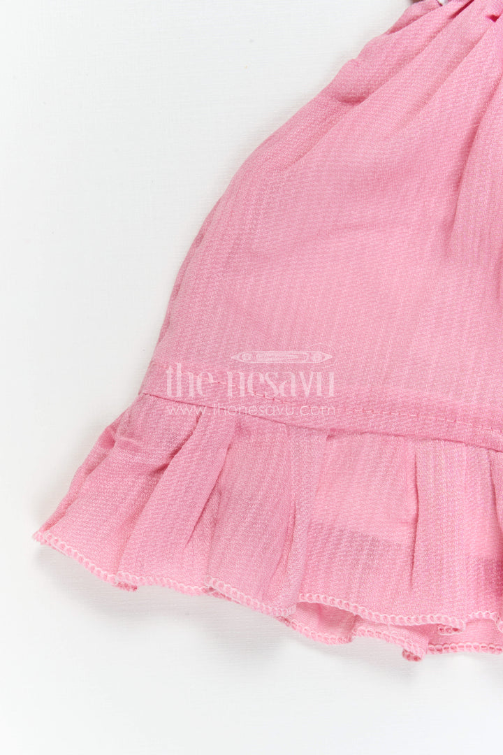 The Nesavu Baby Cotton Frocks Baby Girl Frock for Summer Outings and Casual Wear Nesavu Nesavu Baby Girl Cotton Frock For Summer Outings And Casual Wear With Floral Embroidery And Frill Hem