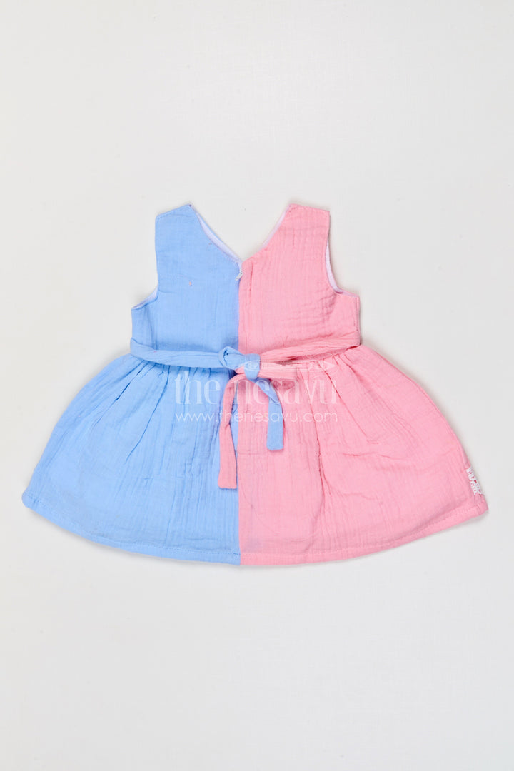 The Nesavu Baby Frocks Baby Girl Frock for Summer Outings and Family Gathering Events Nesavu Nesavu baby girl muslin cotton frock for summer outings and family gatherings with lace hem