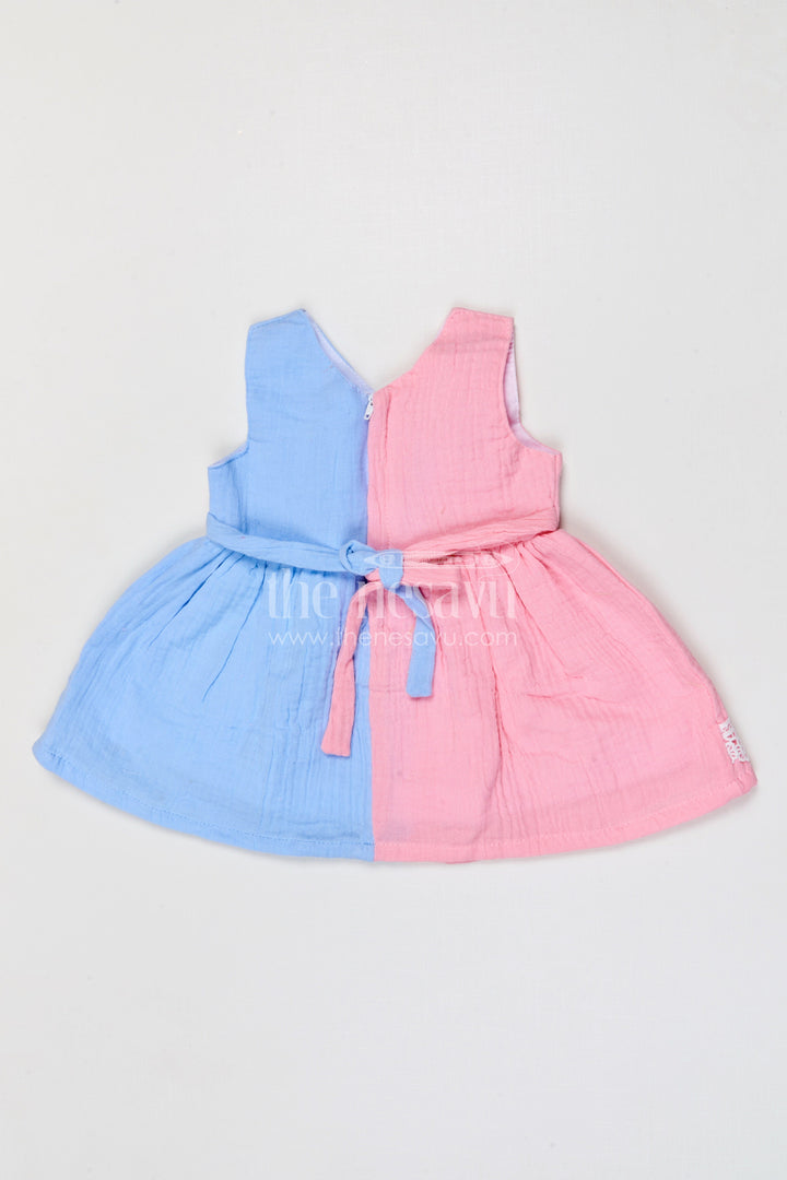 The Nesavu Baby Frocks Baby Girl Frock for Summer Outings and Family Gathering Events Nesavu Nesavu baby girl muslin cotton frock for summer outings and family gatherings with lace hem
