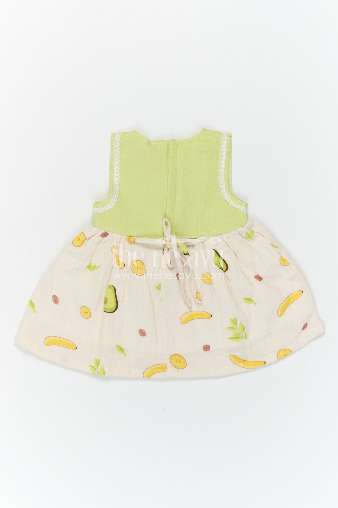 The Nesavu Baby Frocks Baby Girl Frock for Summer Outings and Playful Dates Nesavu Nesavu Baby Girl Muslin Cotton Frock For Summer Outings And Photoshoots With Digital Print And Cute Patch Detail