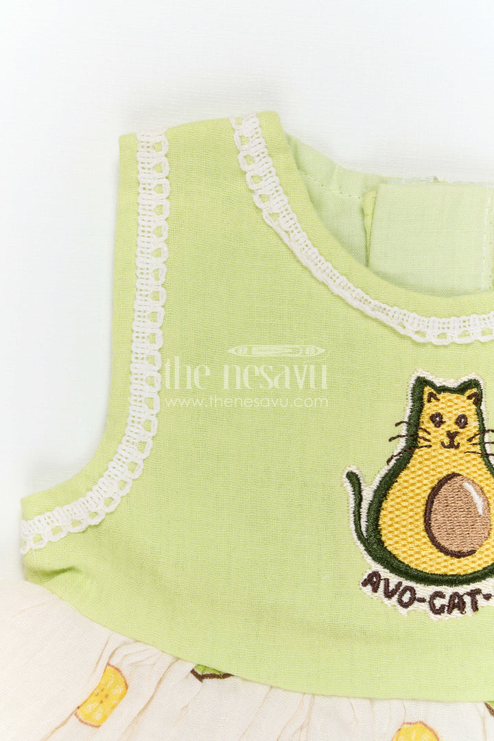 The Nesavu Baby Frocks Baby Girl Frock for Summer Outings and Playful Dates Nesavu Nesavu Baby Girl Muslin Cotton Frock For Summer Outings And Photoshoots With Digital Print And Cute Patch Detail
