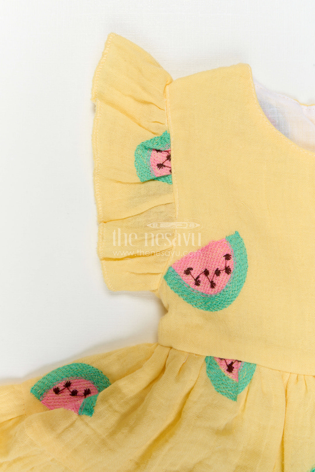 The Nesavu Baby Cotton Frocks Baby Girl Frock for Summer Outings and Playful Days Nesavu Nesavu Baby Girl Muslin Cotton Frock For Summer Outings With Digital Print Tiered Flare Comfortable Wear