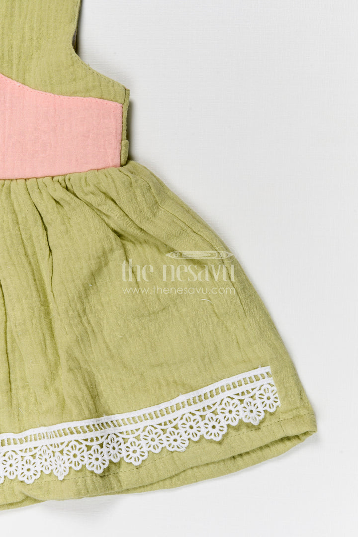 The Nesavu Baby Frocks Baby Girl Frock for Summer Outings and Playful Moments Nesavu Nesavu baby girl muslin cotton frock for summer outings and playdates with lace hem