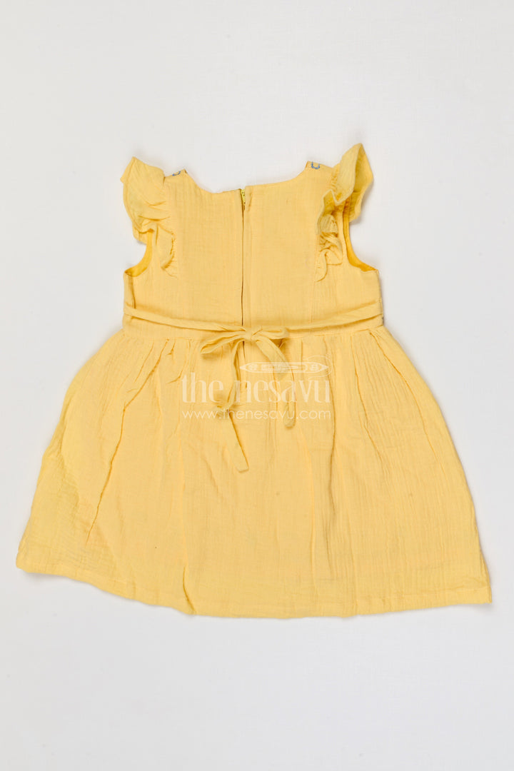 The Nesavu Girls Cotton Frock Baby Girl Frock for Summer Playdates and Casual Outings Nesavu Nesavu baby girl muslin cotton frock for toddler summer playdates and outings with thread embroidery